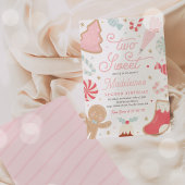 Two Sweet Christmas Cookie 2nd Birthday Party Einladung