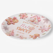 Two Sweet Christmas pink 2nd birthday cookies Pappteller (Schrägansicht)