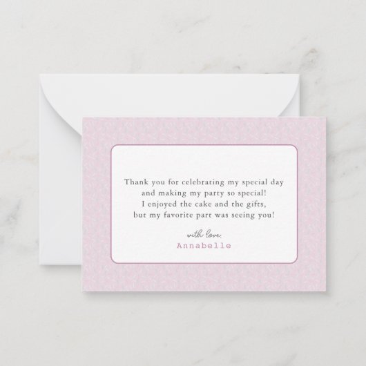 Two Sweet Cupcake & Donuts 2nd Birthday Thank You Mitteilungskarte (Rückseite)