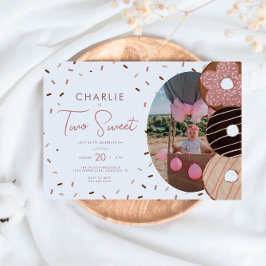 Two Sweet Donut 2. - Girl's Foto Geburtstag Einladung
