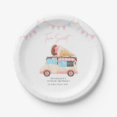Two Sweet Eiscreme-Wagen 2. Geburtstag Pappteller (Vorderseite)