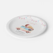 Two Sweet Eiscreme-Wagen 2. Geburtstag Pappteller (Schrägansicht)