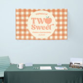 Two Sweet Peach Fruit Second 2nd Birthday Party Banner (Messeveranstaltung)