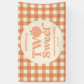 Two Sweet Peach Fruit Second 2nd Birthday Party Banner (Vertikal)
