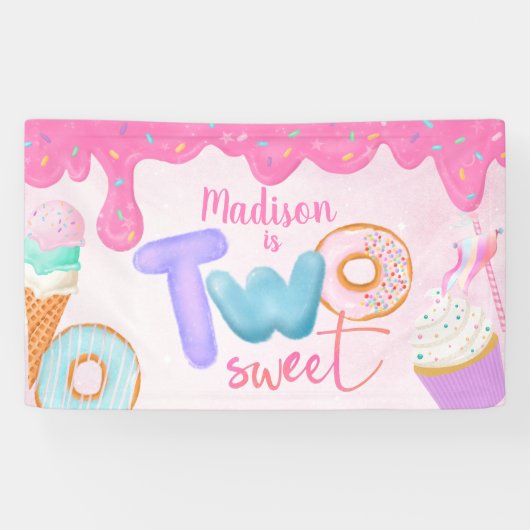 two sweet Pink Frosting Banner (Horizontal)