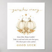 Two Sweet Pumpkins Twin Baby Shower Guess How Many Poster (Vorne)