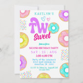Two Sweet Sprinkle Doughnut Second Birthday Party Einladung (Vorderseite)