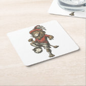 Two‑Tailed Lion Striker Rechteckiger Pappuntersetzer (angewinkelt)