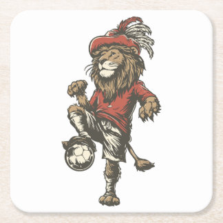 Two‑Tailed Lion Striker Rechteckiger Pappuntersetzer