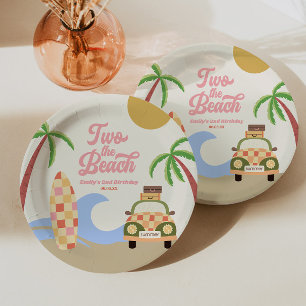 Two The Beach Surf Board Pink 2. Geburtstagsfeier Pappteller