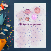 Two The Moon 2nd Birthday Girl Moon Stars Rocket Einladung