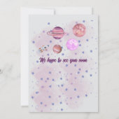 Two The Moon 2nd Birthday Girl Moon Stars Rocket Einladung (Rückseite)