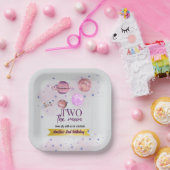 Two The Moon 2nd Birthday Girl Moon Stars Rocket Pappteller (Party)