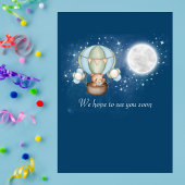 Two The Moon Boy Bear Balloon 2nd Birthday  Einladung