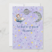 Two The Moon Boy Space Rocket 2nd Birthday Einladung (Rückseite)