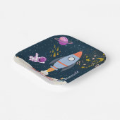 Two The Moon Boy Space Rocket 2nd Birthday Pappteller (Gewinkelt)