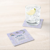 Two The Moon Boy Space Rocket 2nd Birthday Rechteckiger Pappuntersetzer (Vor Ort)