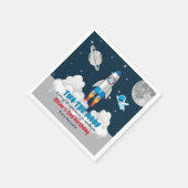 Two The Moon Boy Space Rocket 2nd Birthday Serviette (Ecke)