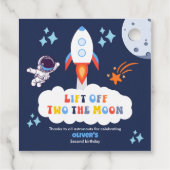 Two The Moon Boy Space Rocket Lift Off 2nd Bday Geschenkanhänger (Rückseite)