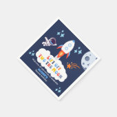 Two The Moon Boy Space Rocket Lift Off 2nd Bday Serviette (Ecke)