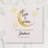 Two The Moon Elegant Gender Neutral 2nd Birthday Geschenkanhänger (Rückseite)