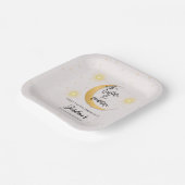 Two The Moon Elegant Gender Neutral 2nd Birthday Pappteller (Gewinkelt)