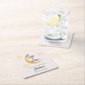 Two The Moon Elegant Gender Neutral 2nd Birthday Rechteckiger Pappuntersetzer (Vor Ort)