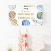 Two The Moon | Modern Space 2nd Birthday Décor Banner (Insitu)