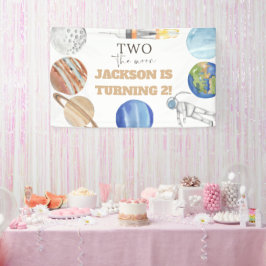 Two The Moon | Modern Space 2nd Birthday Décor Banner