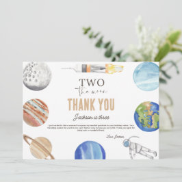 Two The Moon | Modern Space 2nd Birthday Décor Dankeskarte