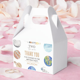 Two The Moon | Modern Space 2nd Birthday Décor Geschenkschachtel