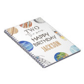 Two The Moon | Modern Space 2nd Birthday Décor Notizblock (Rechte Seite)