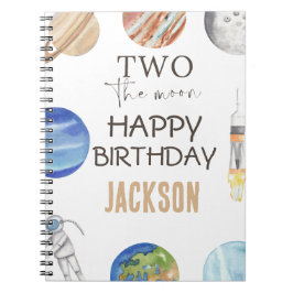 Two The Moon | Modern Space 2nd Birthday Décor Notizblock