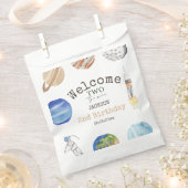 Two The Moon | Moderne Weltraum 2. Geburtstagsdeko Geschenktütchen (Ausgeschnitten)