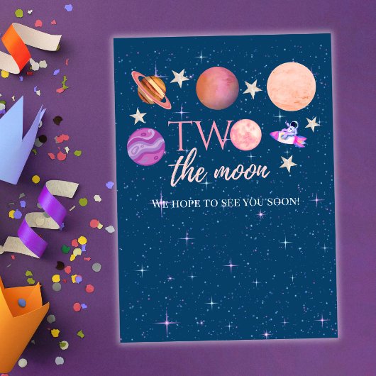 Two The Moon  Outer Space Ship Planets 2nd Bday Einladung