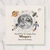 Two The Moon Planets Gender Neutral 2nd Birthday Geschenkanhänger (Rückseite)