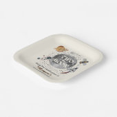 Two The Moon Planets Gender Neutral 2nd Birthday Pappteller (Gewinkelt)