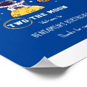 Two The Moon second birthday kids Party Poster (Ecke)