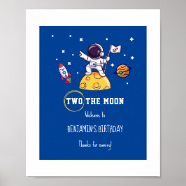 Two The Moon second birthday kids Party Poster