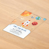 TWO THE MOON Space Rocket Kids Birthday Acryleinladungen (Ablage )