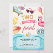 Two The Pool Summer Birthday Party Einladung (Vorderseite)