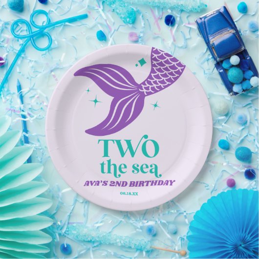 TWO The Sea Mermaid 2nd Second Birthday Party Pappteller (Party)