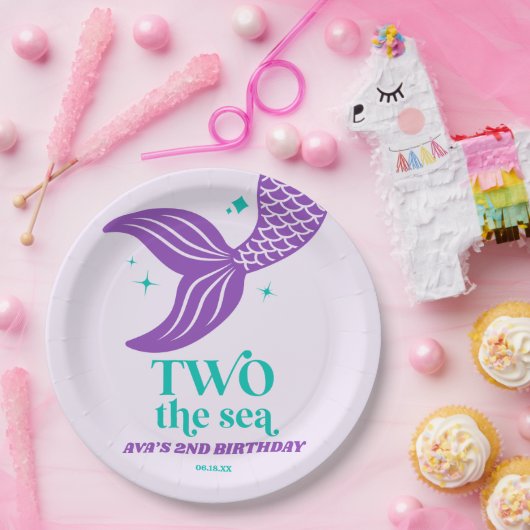 TWO The Sea Mermaid 2nd Second Birthday Party Pappteller (Party)