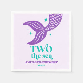 TWO The Sea Mermaid 2nd Second Birthday Party Serviette