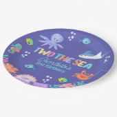 TWO the SEA Party – 2nd Birthday Ocean Theme Pappteller (Schrägansicht)