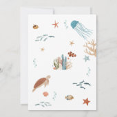 Two The Sea Under The Sea 2nd Birthday Invitation Einladung (Rückseite)