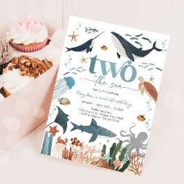 Two The Sea Under The Sea 2nd Birthday Invitation Einladung