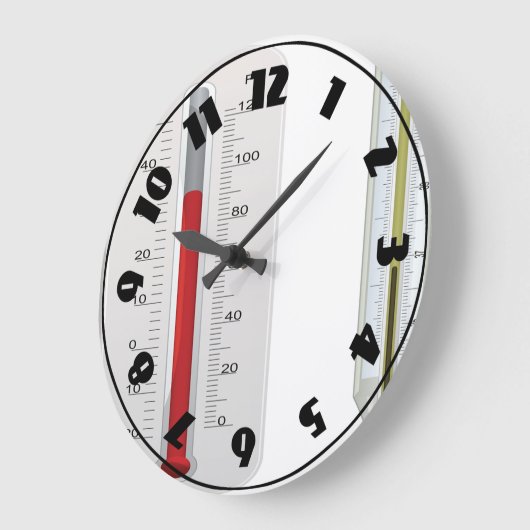 Two Thermometers Clock Große Wanduhr (Winkel)
