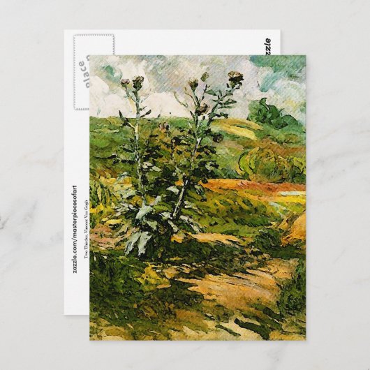 Two Thistles Van Gogh Fine Art Postkarte (Vorne/Hinten)