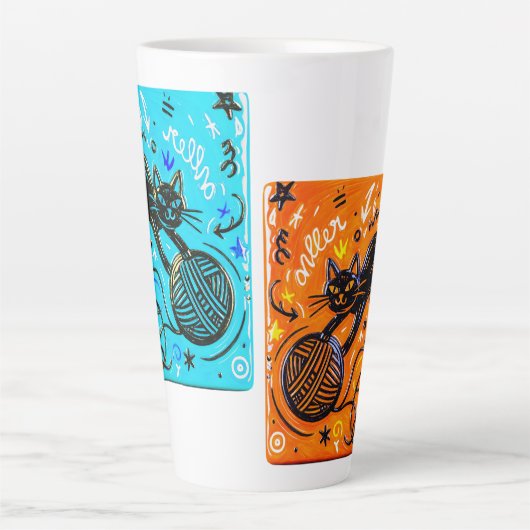 Two-Tone Black Cat  Milchtasse (Vorderseite)